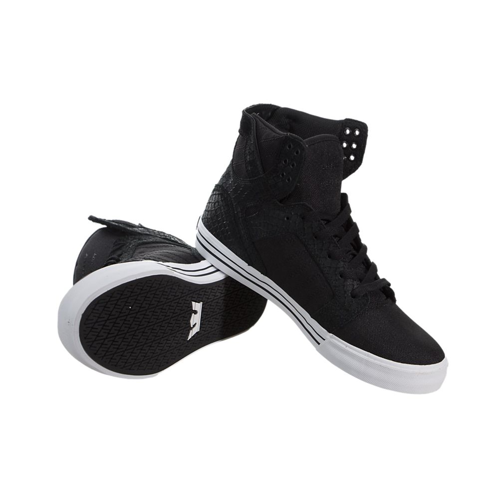 Baskets Montantes Supra SkyTop Noir Black/White Homme | VVL-41311236